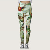 Hummingbirds by Ernst Haeckel, Vintage Vogelbäume Leggings (Vorderseite)