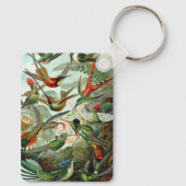 Hummingbirds by Ernst Haeckel, Vintage Vogelbäume Schlüsselanhänger (Rückseite)