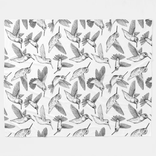 Hummingbirds Fleece Blanket (Vorderseite (Horizontal))