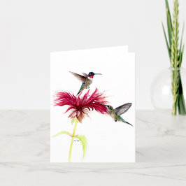 Hummingbirds Floral Watercolor Hinweis Dankeskarte