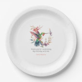 Hummingbirds Floral Wreath Birthday Party Pappteller (Vorderseite)