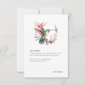 Hummingbirds Floral Wreath Bithday Party Dankeskarte (Vorderseite)