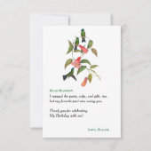 Hummingbirds Floral Wreath Bithday Party Dankeskarte (Vorderseite)