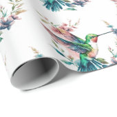 Hummingbirds Flowers Pattern Geschenkpapier (Rolleneckpunkt)