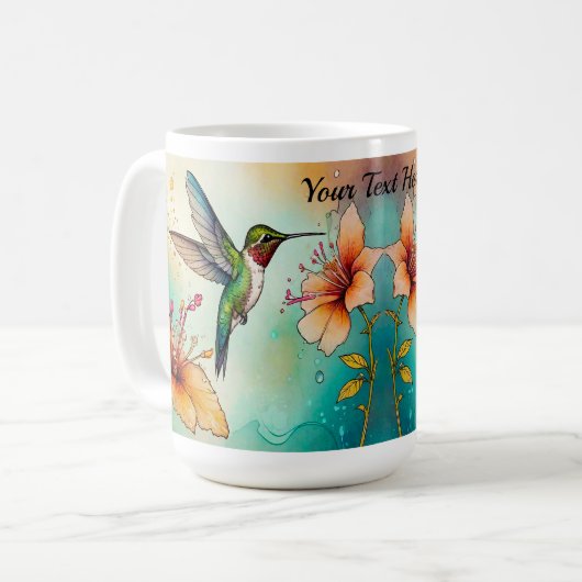 Hummingbirds Flowers Personalize Kaffeetasse (Vorderseite Links)