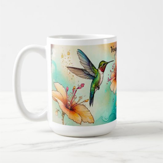 Hummingbirds Flowers Personalize Kaffeetasse (Links)