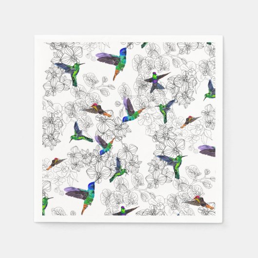 Hummingbirds Flying Napkins Serviette (Vorderseite)