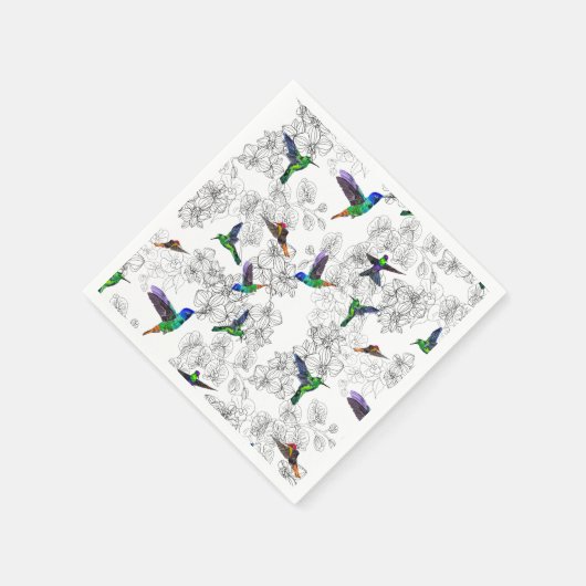 Hummingbirds Flying Napkins Serviette (Ecke)