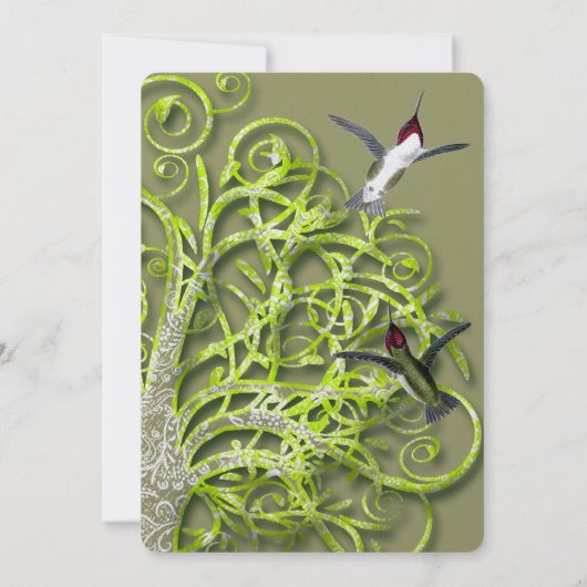 Hummingbirds Golden Limon Tree Wedding Einladung (Rückseite)