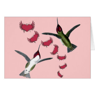 Hummingbirds Grunge Herz mit Flügeln