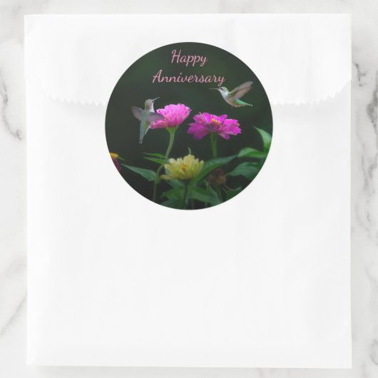 Hummingbirds Happy Anniversary Sticker (Tasche)