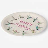Hummingbirds Happy Birthday Paper Tellers Pappteller (Schrägansicht)