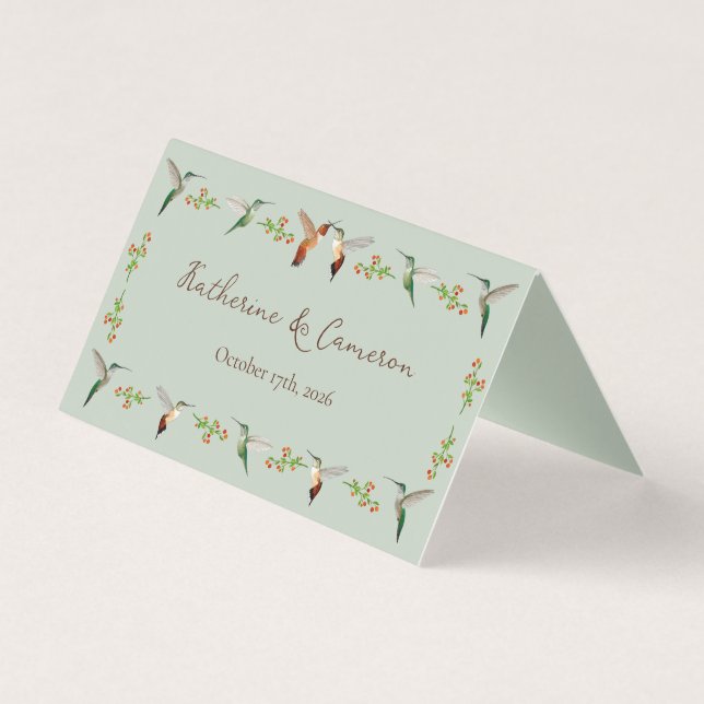 Hummingbirds Hochzeitsplatzkarten (Rückseite)