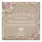 Hummingbirds Hört Blume Willkommen Wifi-Kennwort Poster (Vorderseite)