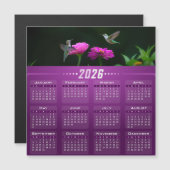 Hummingbirds In Garden Magnetic Calendar Card Magnetkarte (Vorne/Hinten)