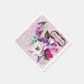 Hummingbirds Magnolias Hochzeitspapier Napkins Serviette (Ecke)