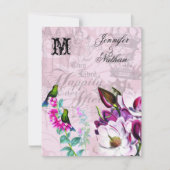 Hummingbirds Magnolias Wedding RSVP Card (Vorderseite)