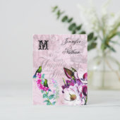 Hummingbirds Magnolias Wedding RSVP Card (Stehend Vorderseite)