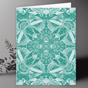 Hummingbirds Mandala Art Blank Dankeskarte