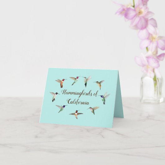 Hummingbirds of California Card Karte (Orchidee)