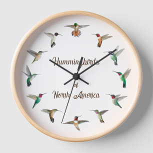 Hummingbirds of North America Clock Uhr