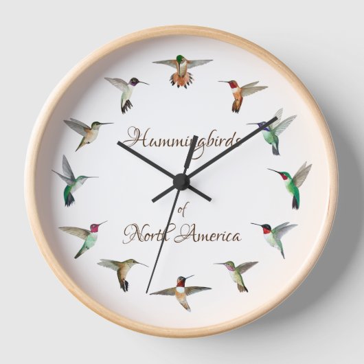 Hummingbirds of North America Clock Uhr (Vorderseite)