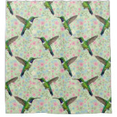 Hummingbirds on a floral background shower curtain duschvorhang (Vorderseite)
