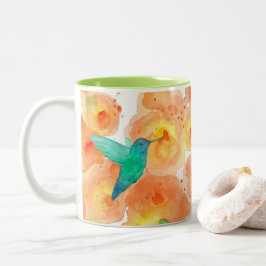Hummingbirds Orange Hollyhock Blume Zweifarbige Tasse