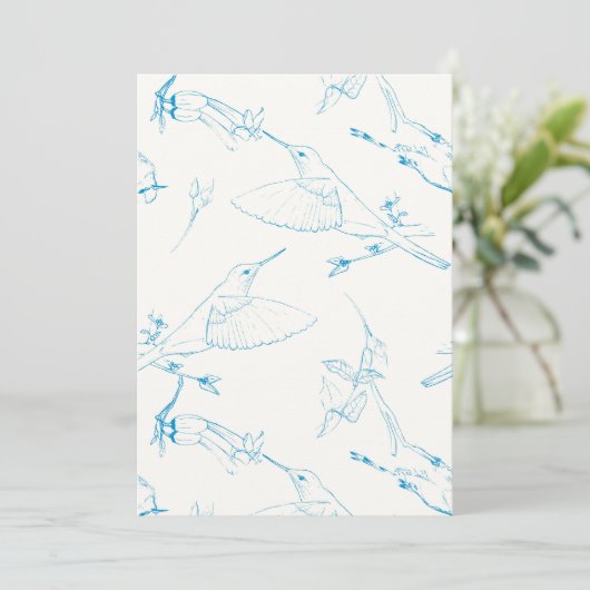Hummingbirds Pattern Save The Date (Stehend Vorderseite)
