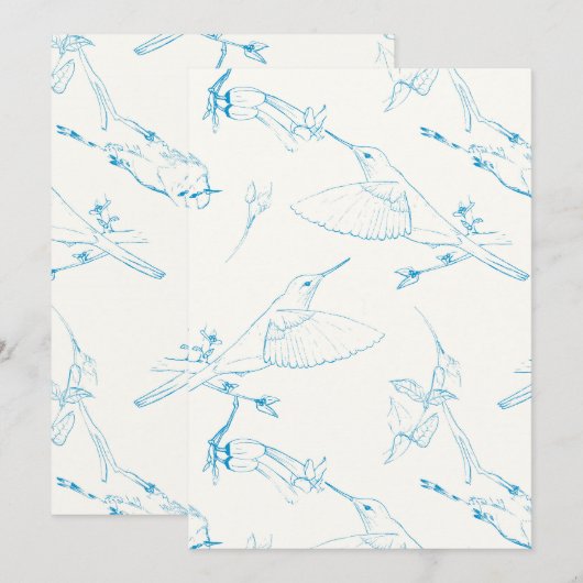 Hummingbirds Pattern Save The Date (Vorne/Hinten)