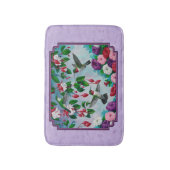 Hummingbirds Pink Fuchsia Blume Lavendel Badematte (Vorderseite Vertikal)
