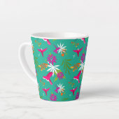 Hummingbirds Pink Lila Green Blue Tropical Milchtasse (Linke Ecke)