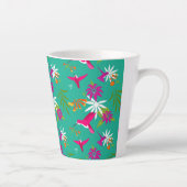 Hummingbirds Pink Lila Green Blue Tropical Milchtasse (Rechts)