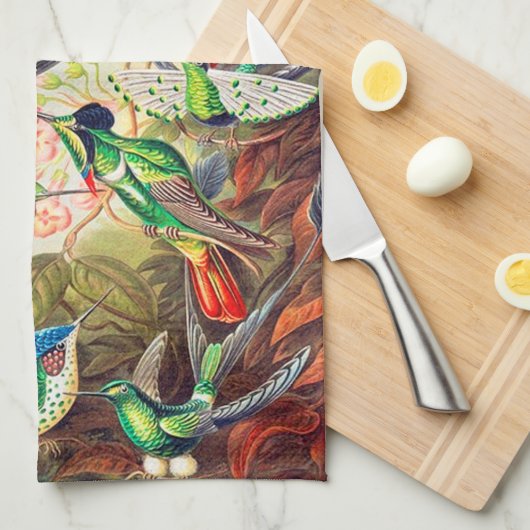 Hummingbirds print 1904 geschirrtuch (Viertel Falte)
