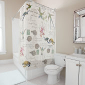 Hummingbirds Sea Turtles Blowfish Ephemere Duschvorhang (Beispiel)