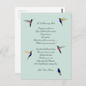 Hummingbirds und John Vance Cheney Quote Postkarte (Vorne/Hinten)