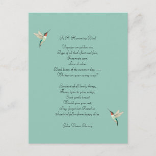 Hummingbirds und John Vance Cheney Quote Postkarte
