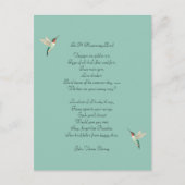 Hummingbirds und John Vance Cheney Quote Postkarte (Vorderseite)