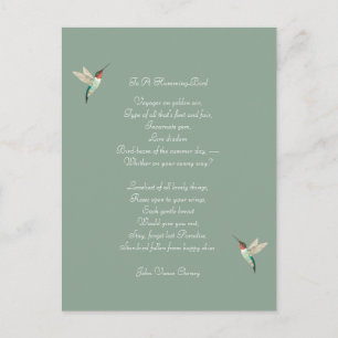 Hummingbirds und John Vance Cheney Quote Postkarte