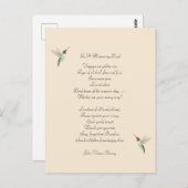 Hummingbirds und John Vance Cheney Quote Postkarte (Vorne/Hinten)
