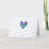 Hummingbirds und Watercolor Liebe Heart Wedding Karte (Rückseite)