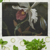 Hummingbirds und White Orchid von Martin J. Heade Geschirrtuch (Gefaltet)