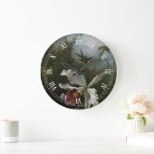 Hummingbirds und White Orchid von Martin J. Heade Große Wanduhr (Zuhause)