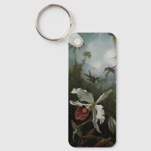 Hummingbirds und White Orchid von Martin J. Heade Schlüsselanhänger