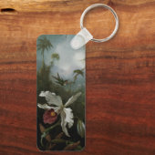 Hummingbirds und White Orchid von Martin J. Heade Schlüsselanhänger (Rückseite)