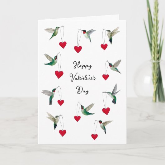 Hummingbirds Valentine's Day Karte (Vorderseite)