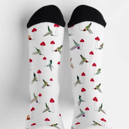 Hummingbirds Valentine's Day Socken (Oben)