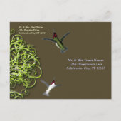 Hummingbirds Verzauberter Tree Probe Abendessen Einladungspostkarte (Rückseite)