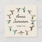 Hummingbirds Wath Square Business Card Quadratische Visitenkarte (Vorderseite)