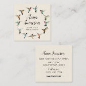 Hummingbirds Wath Square Business Card Quadratische Visitenkarte (Vorne/Hinten)